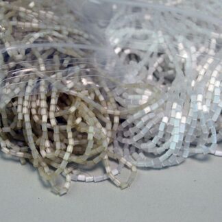 1/8" glass tube beads, white and off white