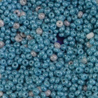 11/0 Luster Seed Beads Light Blue and white