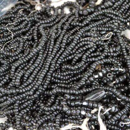 This Black Glass Beads Lot comes in many Different Sized and Cuts. Seed Beads, Tube beads and more. This lot comes in a 25 ounce package. One of a Kind !