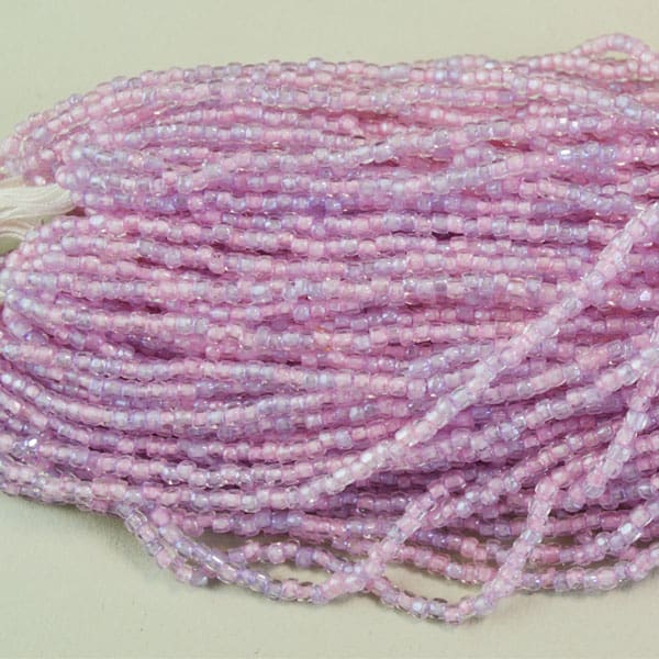 Color Lined Seed Beads Pink