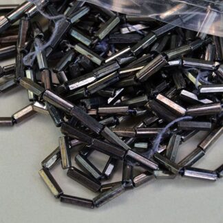 Metallic Bugle Beads : Dark grey 4.5OZ