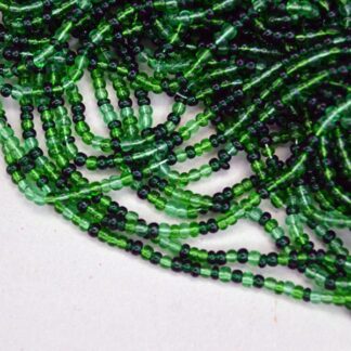 Don't miss these Seed Beads Green , they are a 10/0 Seed Beads. They come in a Trans Green and a Trans Dark Green. 14 oz package. One of a Kind !