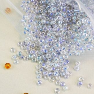 Color Lined Pony Beads blue lined clear