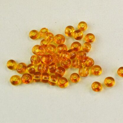 Color Lined Pony Beads transparent Amber