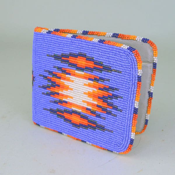 Vintage Beaded Wallet Blue