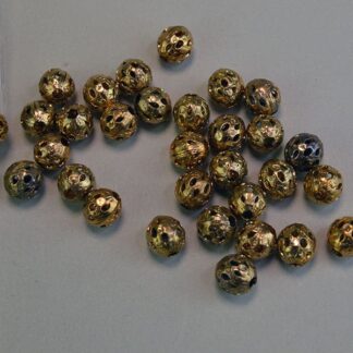 Metal Hollow Brass Plated Bead Lot