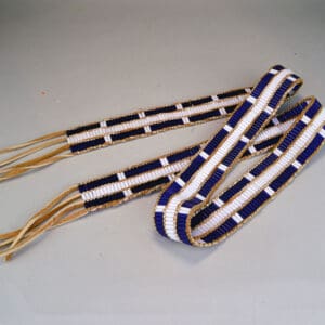 3 Row Brain Tanned Wampum Belt