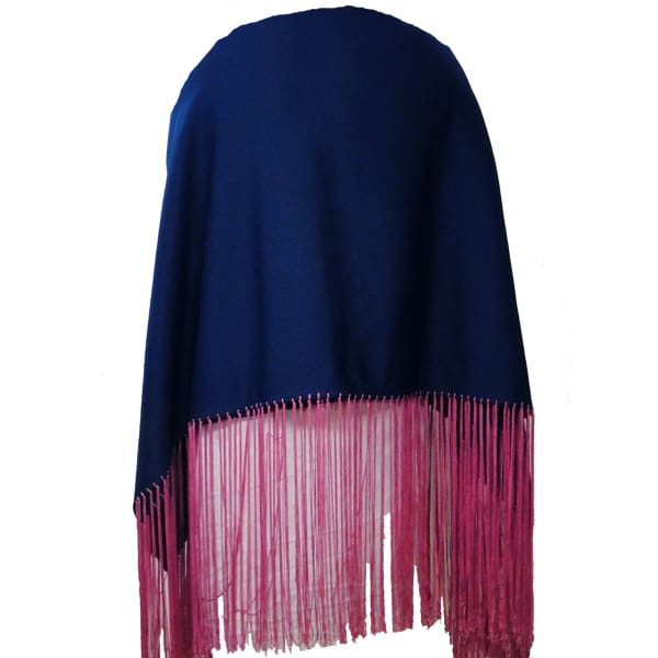 Dance Shawl Royal with Pink Fringe