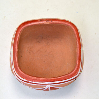 Pottery Redware Square Pot