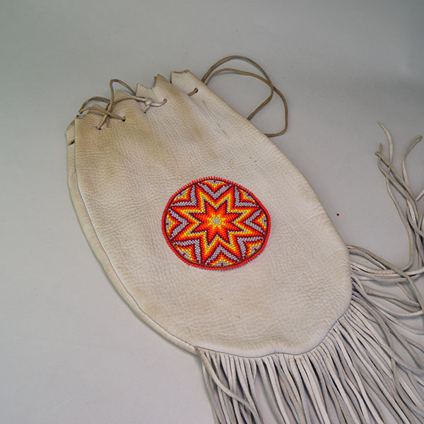 Bag Deerskin Beaded Rosette