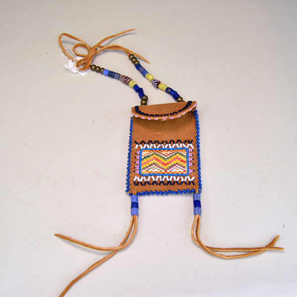 Pouch with Loomed Quillwork