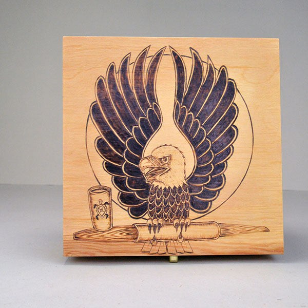 Box Burned Eagle Design