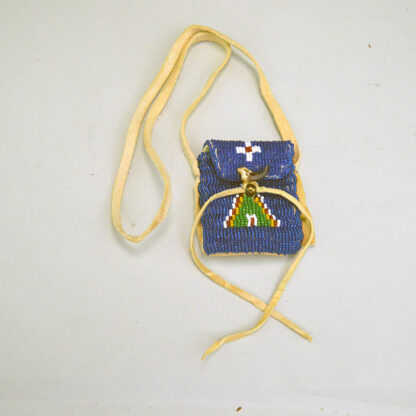 Neck Bag Beaded Blue