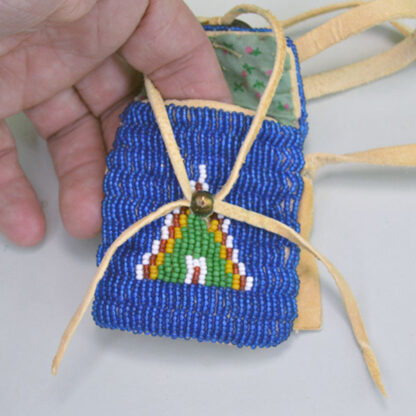 Neck Bag Beaded Blue