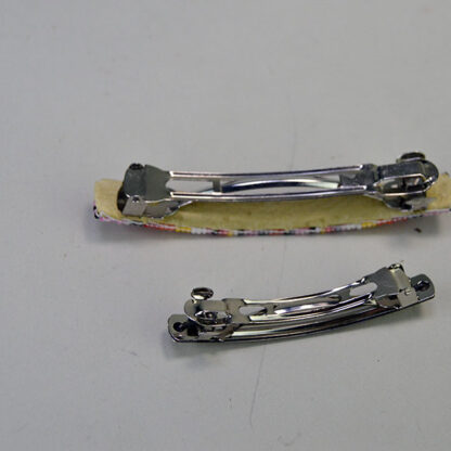 Barrette Set of Two One beaded 3.75" Pink and the other is 2.5" Sterling Silver.