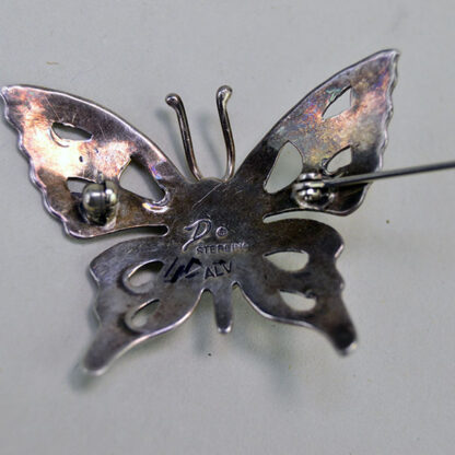 Add this Beautiful Pins Sterling Silver Set of Butterflies to your Collection. One measures measures 1.75" wide. the other is 1". One of a Kind.
