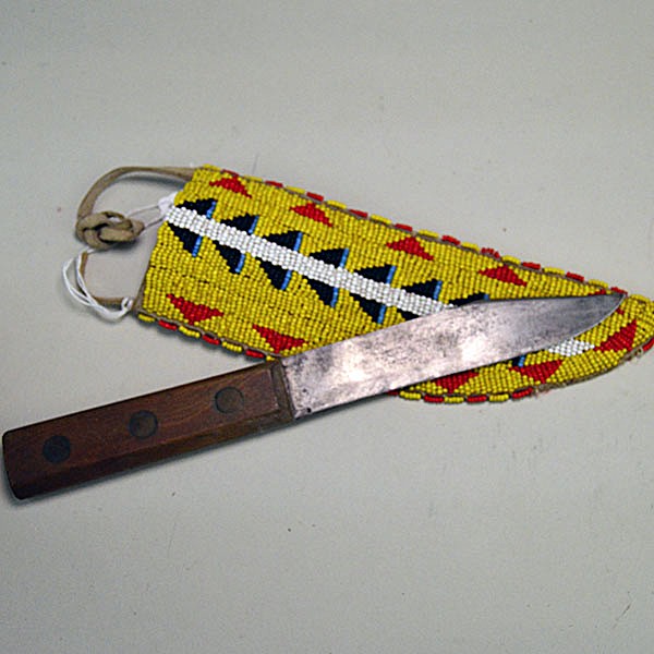 Knife Sheath- Yellow Beaded