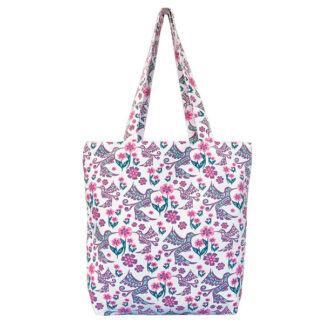 Tote Bag - Hummingbird cotton canvas tote with multi color hummingbird design