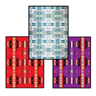 Blanket Fleece Small in Red Gray and Purple