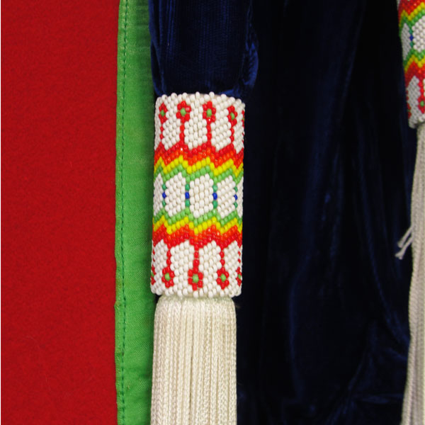 Gourd Dance Set Blue Sash beaded tube detail