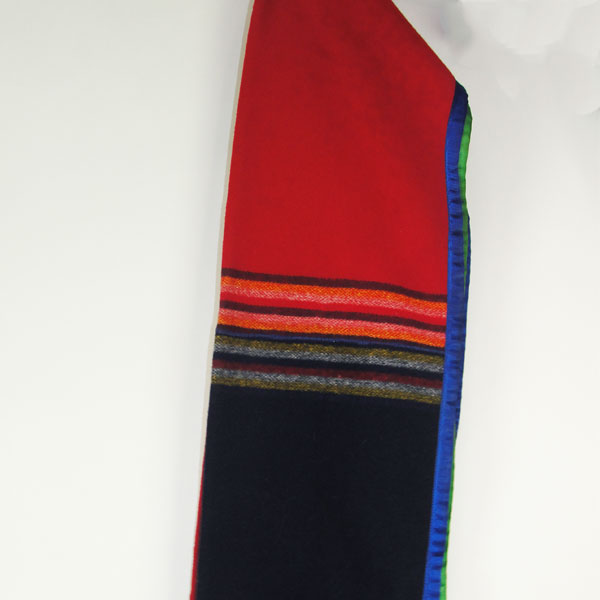 Gourd Dance Set Blue Sash selvedge edge wool detail