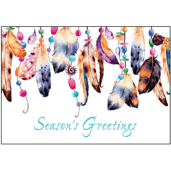 Holiday Card Season’s Greetings Feather