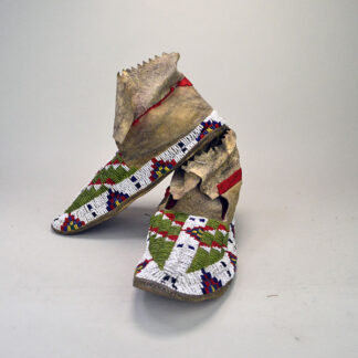 These Antique Moccasins- Greasy Green Northern Plains Style are in good condition and ready to add to your collection!  One of a Kind.