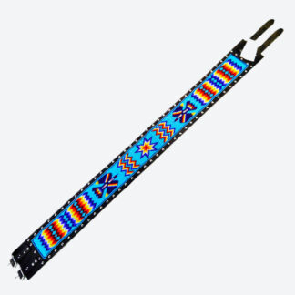 Add this vintage handcrafted Belt- Beaded Water Birds with a geometric design—to your collection. 38 inches long and 3.75 inches wide One of a Kind.