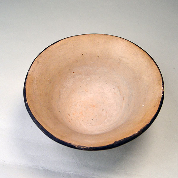 A Hopi-style pottery bowl, with the picture showcasing its beautifully interior.