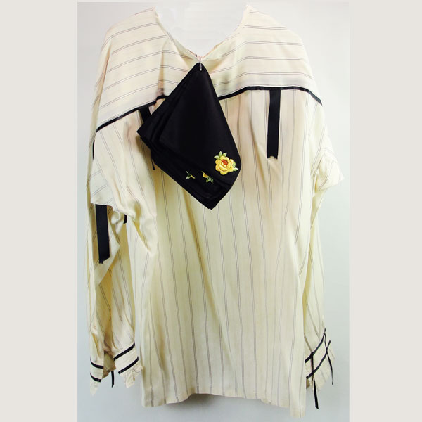 Ribbon Shirt- Ivory & Black