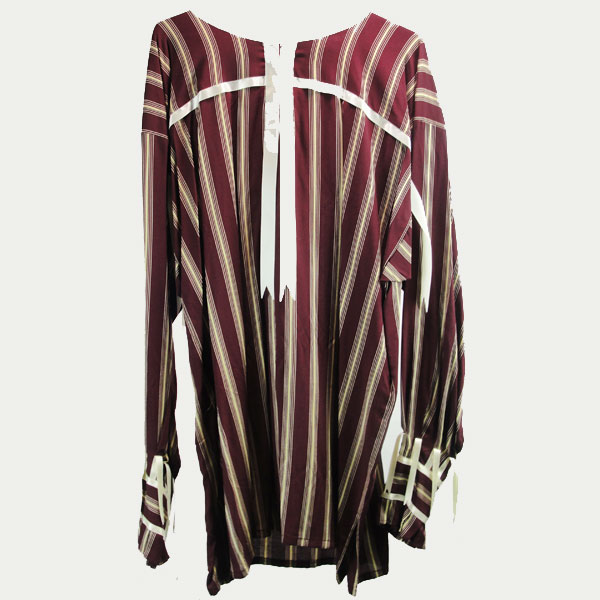 Ribbon Shirt- Maroon Silk