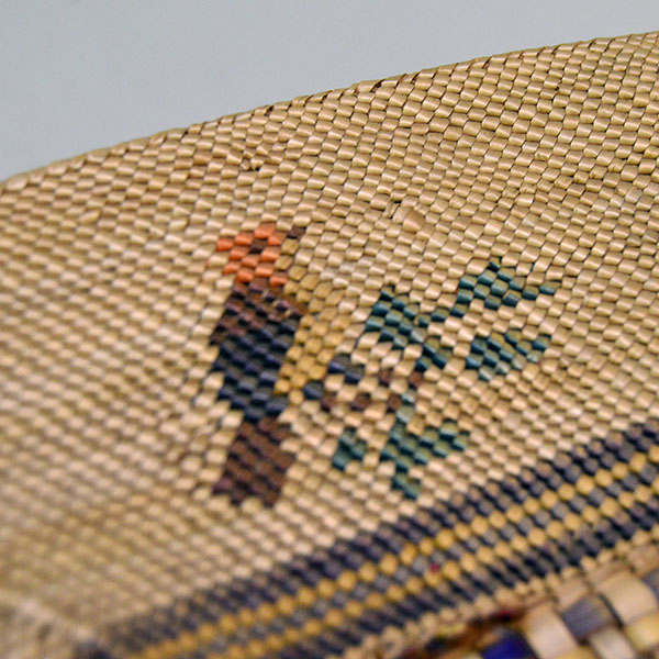 This Antique Basket- Nootka Style XL with a cover will make an ideal addition to your collection! stands 4.5″ tall with the lid on and 12.5″ long. pictured here is a bird on the top of the cover.