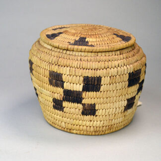 Add this Basket- Papago Style  to your collection!  The basket maker made it in the Papago style with coils of grass, yucca and devils claw.