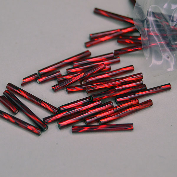 Bugle Beads- Dark Red