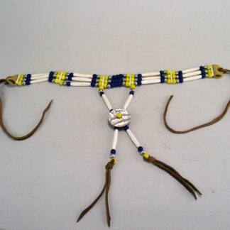 Add this Choker- Navy and Yellow 3 Row to your collection or wear it as part of your everyday attire. measures 16.5 inches long. one of a Kind.