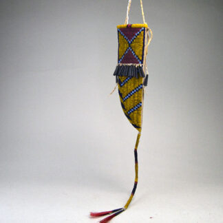 This fully beaded Beaded Knife Sheath Northern Plains Style  featuring Geometric design would make a great addition to your collection!  One of a Kind.