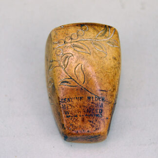 This Austrian‑made meerschaum pipe bowl shows off careful hand carving and hand‑etched leaf designs that give it a warm, organic character.