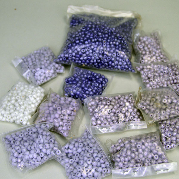 Pony Beads- White & Purples