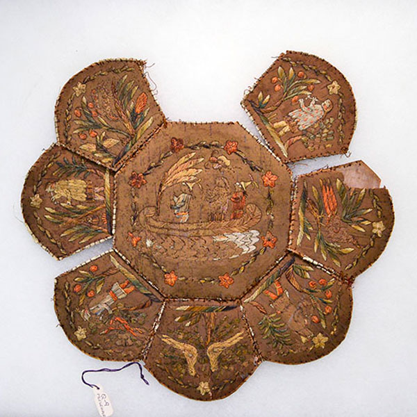 Basket Pieces Moosehair Embroidered