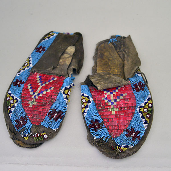 Moccasins Antique Quilled & Beaded