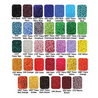 Seed Beads French bead chart showing available colors