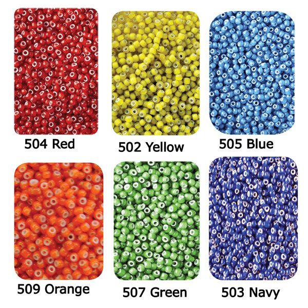 White Center Beads color chart