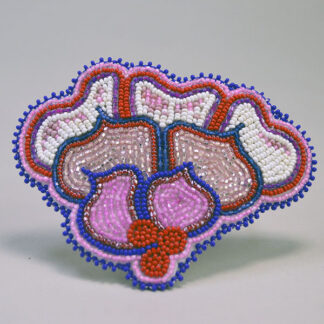 Bright, sparkling colors of this Barrette- Pink Floral Design made with French Repro beads. Approx. 4.5 inches x 3.25". One of a Kind.