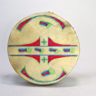 Bring powerful sound and vibrant artistry to your next Powwow, ceremony, or drum circle with this Hand Drum- Bear Paw design Painted with beater. 10"
