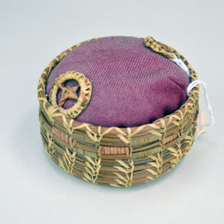 Pincushion- Basket Seminole Style makes a charming vintage addition to any sewing collection or display. stands 2.25 inches tall and 3.5 inches wide.