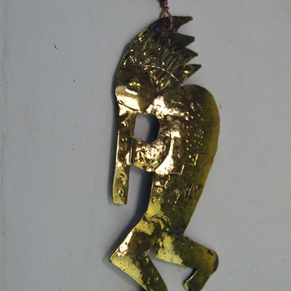 Stamped Kokopelli pendant