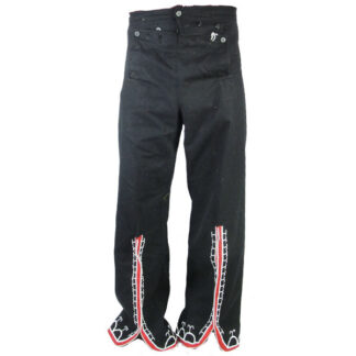 Leggins- Navy Blue Wool deliver a strong, collectible look with handcrafted details. beaded cuff motif, 32 inches at the waist and 30 inches in length.