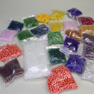 Pony Bead- Lot 6/0 comes with Clear, Ceylon finish, silver lined, translucent  Pony Beads in assorted colors. These weighs approximately 30 ounces.
