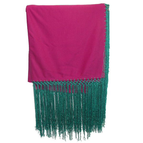 Shawl- Plum & Aqua