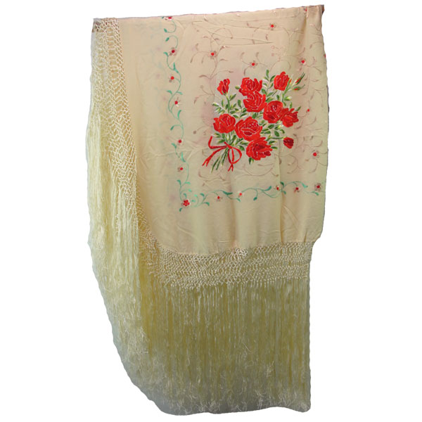 Shawl- With Embroidered Roses